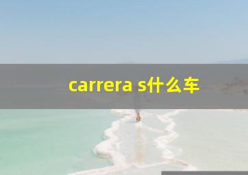 carrera s什么车